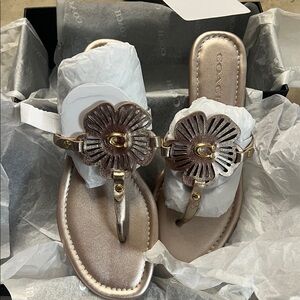 COACH JULIA SANDALS in champagne gold 9.5  (nib)